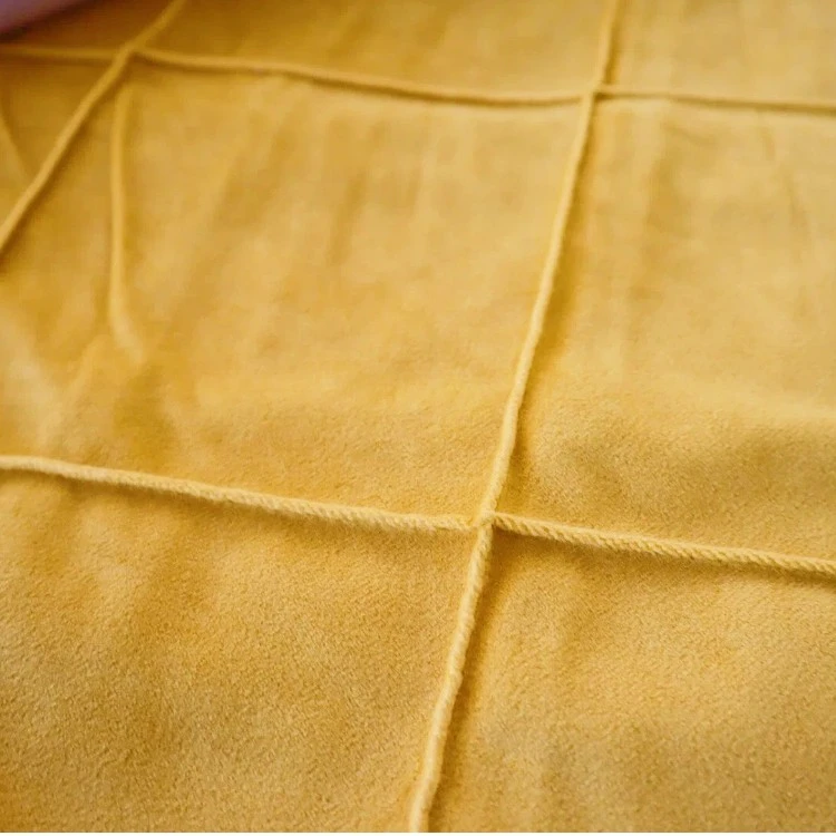 Grid Quilted Golden Holland Velvet Upholstery Fabric factory Grid Quilted Golden Holland Velvet Upholstery Fabric factory